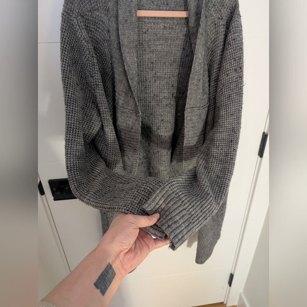 Michael Kors Grey Open Front Wool-Blend Sweater – Size L - Picture 3 of 5